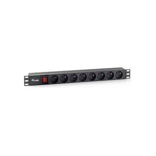 Equip 19" Steckdosenleiste 8xNFC 61-314 FR+Switch->St.90°Pla