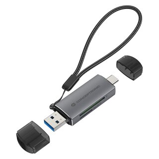 CONCEPTRONIC Kartenleser USB-A/-C3.2->TF/Micro-SD3.0 schwarz