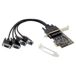 PCIe1x Card 4xRS232-Seriell 115200bps