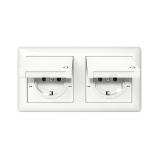 GIRA 415803 SCHUKO KD + Set IP44 + Rahmen 2f Standard 55 Reinweiß