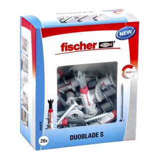 Fischer Gipskartondbel DUOBLADE S (hellgrau/rot, 20 Stck, mit Schraube)