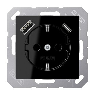 Jung A1520-15CASW SCHUKOsteckdose m.USB Typ AC