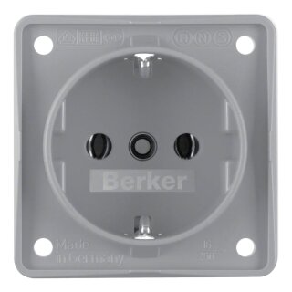 Berker 941852506 SCHUKO-Steckdose Integro Einsätze grau matt