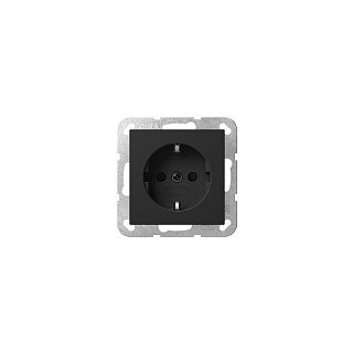 Gira 4755005 SCHUKO-Steckdose uP ohne Bef.-Krallen+SafetyPlus Sys.55 sw matt