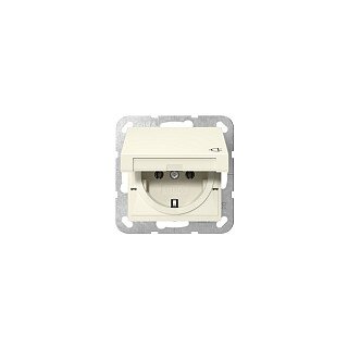Gira 445401 SCHUKO-Steckdose uP mit Klappdeckel System 55 cw glänz.