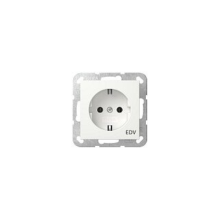 Gira 445803 SCHUKO-Steckdose uP mit Aufdruck EDV System 55 rw glänz.