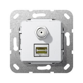 GIRA 569703 MJ RJ45 Cat 6A 10 GB,SAT F Gender Ch.Einsatz Reinweiß