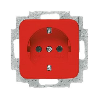 BUSCH JAEGER 20 EUC-217-101 SCHUKO Steckdosen-Einsatz, rot RAL 3020, SI/Reflex SI, Steckdo