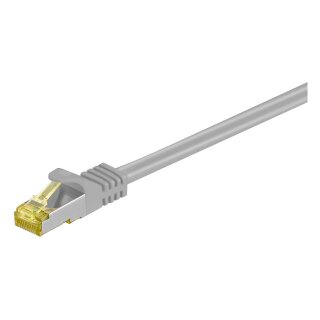 Goobay RJ-45 Patchkabel Cat 6.a S/FTP (PIMF), mit Cat.7 Rohkabel (grau, 3 Meter, 500 MHz)