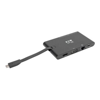 Eaton Tripp Lite Series USB-C Dock - 4K HDMI, VGA, USB 3.2 Gen 1, USB-A/C Hub, GbE, Memory Card, 100W PD Charging