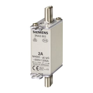 Siemens 3NA3820 NH000 50A 500VAC/250DC gL/gG Sicherung spannungsfhrend