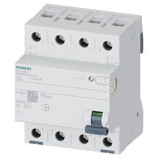 Siemens 5SV33444 FI-Schalter 5SV3344-4 Typ B 40A 3+N-polig 30mA 400V 4TE
