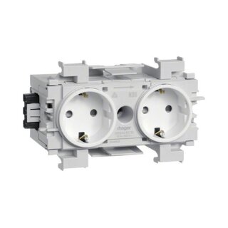 Hager Steckdose 2fach m.Wago GS20019016 frontrastend verkehrswei
