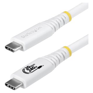 STARTECH.COM 2m USB4 Kabel 20Gbps USB-IF-zertifiziertes USB-C Kabel 240W PD EPR 4K 120Hz DP 2.1 TPE-Mantel Weiss