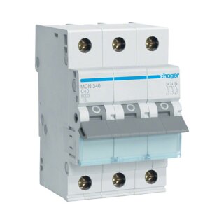 Hager Leitungsschutzschalter MCN340 3polig 6kA C-40A 3M