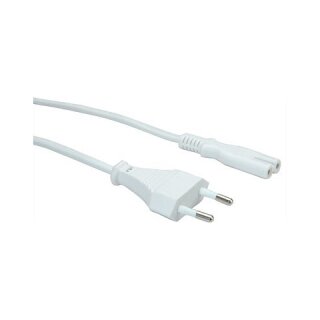 VALUE Netzkabel Euro-Flachstecker auf C7, 2polig, wei, 1 m