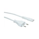 VALUE Netzkabel Euro-Flachstecker auf C7, 2polig, wei, 1 m