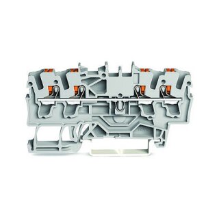 WAGO 2202-1401 4-Leiter-Durchgangsklemme ,mit Drcker,2,5mm,grau