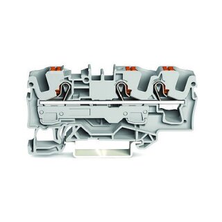 WAGO 2206-1301 3-Leiter-Durchgangsklemme ,mit Drcker,6mm,grau