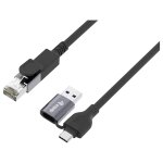 Equip Adapter GigaBit USB-C+A->RJ45 St/St 2.00m schwarz