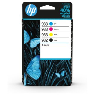 HP 933 4-Pack CMY(3)/932 Black Original Ink Cartridge Combo Schwarz, Cyan, Magenta, Gelb 8,5, 4ml 400Seiten 330Seiten
