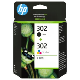 HP 302 2-pack Black/Tri-colour Original Ink Cartridges Schwarz, Cyan, Magenta, Gelb 3.5,4ml 170Seiten 150Seiten