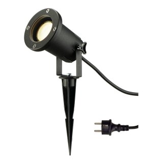 SLV NAUTILUS SPIKE Gartenstrahler 227410 GU10 IP65 m.Erdspi + 1,5m Zultg schwarz