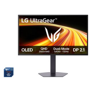 68,6 cm (27") 2560 x 1440 Pixel LG 27GX790B-B.AEU 16:9 Quad HD WOLED 0,03 ms 540 Hz HDR DisplayPort HDMI USB-Hub Pivot Height VESA