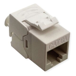 ROLINE Cat.6A (Class EA) Keystone, ungeschirmt, werkzeuglos, SLIM, extra kurz, wei