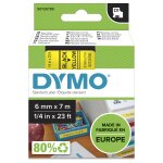 Dymo D1 Schriftband 6 mm x 7 m schwarz auf gelb 43618