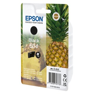Epson 604 - 3.4 ml - Schwarz - original - Blister mit RF- / akustischem Alarmsignal
