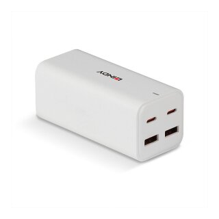 LINDY USB 4-Port GaN Fast Charger 100W 2xUSB-C PD/2xUSB-A we