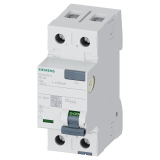 Siemens FI-Schalter 2x25A 5SV33126 Typ A 25A 1+N-pol 30mA 230V 2TE