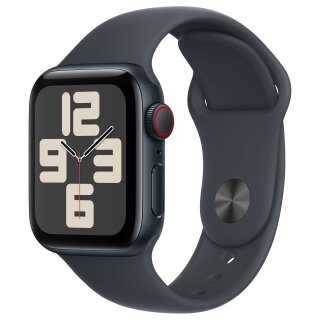 APPLE Watch SE GPS + Cellular 40mm Midnight Aluminium Case with Midnight Sport Band - S/M