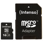 CARD 16GB Intenso MicroSDHC 20MB/s +Adapter