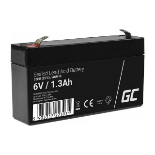 Green Cell AGM Battery Lead Acid VRLA 6V 1.3Ah