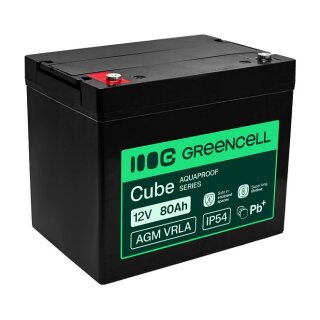 Green Cell AGM VRLA 12V 80Ah maintenance-free battery for UPS, scales, motorhome (260x168x216mm)
