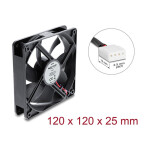 Axiallüfter 48 V DC, 120 x 120 x 25 mm mit 4 Pin PWM...