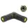 Kabelverbinder RJ45 Buchse zu RJ45 Buchse Cat.6 mit M23 x 1,5 mm Gewinde 90° gewinkelt IP68 staub- und wasserdicht schwarz