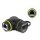 Kabelverbinder RJ45 Buchse zu RJ45 Buchse Cat.6 mit M23 x 1,5 mm Gewinde und Verschlusskappe 90° gewinkelt IP68 staub- und wasserdicht schwarz