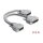Adapter Y-Kabel Seriell RS-232 LFH D-Sub HD 60 Pin Stecker zu 2 x D-Sub 25 Stecker 0,3 m grau