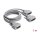 Adapter Y-Kabel Seriell RS-232 LFH D-Sub HD 60 Pin Stecker zu 2 x D-Sub 25 Stecker 1 m grau