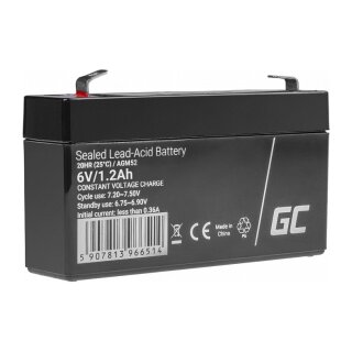 Green Cell AGM VRLA 6V 1.2Ah maintenance-free battery for the alarm system, cash register, toys
