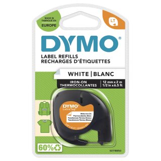 Dymo Letratag Band aufbgelbar wei 12 mm x 2 m