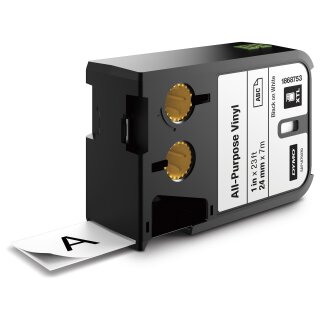 Dymo XTL Schriftband Vinyl perm. 24 mm x 7 m schwarz auf wei