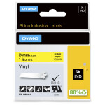 Dymo Rhino 6000+ Vinyl 24 mm x 5,5 m schwarz auf gelb