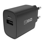 2GO Ladegerät 20W 2-Port 1x USB-A u. 1x USB-C schwarz