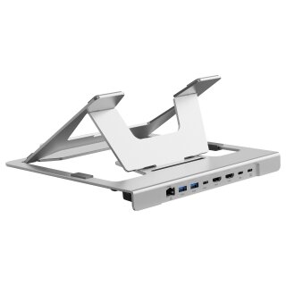 Notebook Halterung + 7-in-1 Docking silber