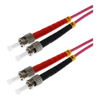 helos LWL OM4 Patchkabel Duplex LSZH 3,0mm ST/ST erikaviolett 7,5m