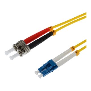 helos LWL OS2 Patchkabel Duplex LSZH 3,0mm LC/ST gelb 3,0m